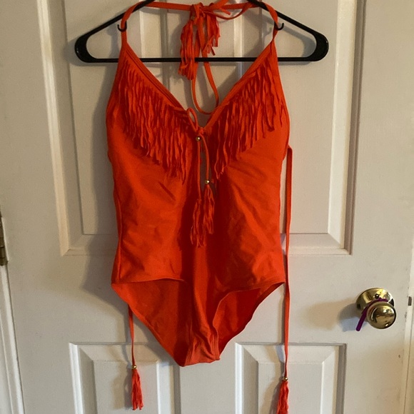 Pat pat bright orange swimsuit with tassels - Picture 1 of 1